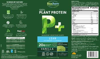 Biochem P+ 100% Plant Protein Lean Vanilla Flavor - protein supplement