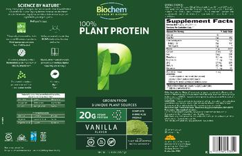 Biochem P 100% Plant Protein Vanilla Flavor - protein supplement