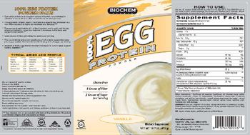 BioChem Sports 100% Egg Protein Powder Vanilla - supplement