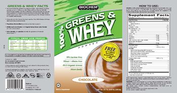BioChem Sports 100% Greens & Whey Powder Chocolate - supplement
