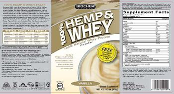 BioChem Sports 100% Hemp & Whey Powder Vanilla - supplement