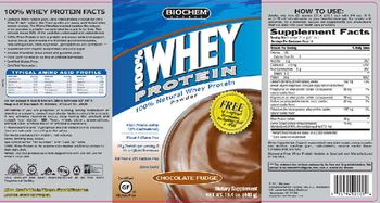BioChem Sports 100% Whey Protein Powder Chocolate Fudge - supplement