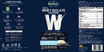 Biochem W 100% Whey Isolate Protein Vanilla Flavor - whey protein isolate protein supplement