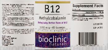 Bioclinic Naturals B12 - supplement