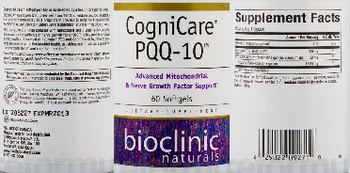 Bioclinic Naturals CogniCare* PQQ-10 - supplement