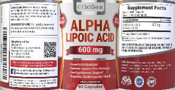 BioGanix Alpha Lipoic Acid 600 mg - supplement