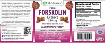 BioGanix Pure Forskolin Extract 250 mg - supplement for weight loss