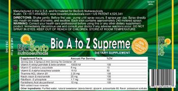 BioSorb Nutraceuticals Bio A To Z Supreme - supplement