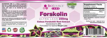 BioSource Labs Forskolin 250 mg - supplement