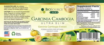 BioSource Labs Garcinia Cambogia Ultra Slim - supplement