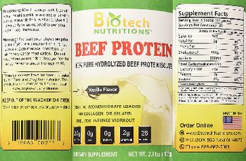 Biotech Nutritions Beef Protein Vanilla Flavor - supplement