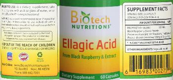 Biotech Nutritions Ellagic Acid - supplement