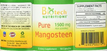 Biotech Nutritions Pure Mangosteen 1500 mg - supplement