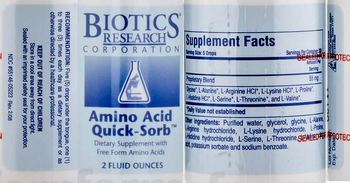 Biotics Research Corporation Amino Acid Quick-Sorb - supplement with free form amino acids