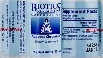 Biotics Research Corporation Aqueous Chromium - supplement