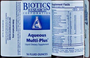 Biotics Research Corporation Aqueous Multi-Plus - liquid supplement