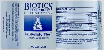 Biotics Research Corporation B12/Folate Plus - supplement