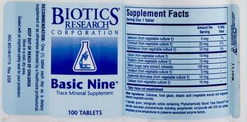 Biotics Research Corporation Basic Nine - trace mineral supplement