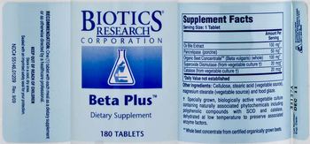 Biotics Research Corporation Beta Plus - supplement