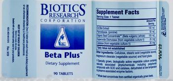 Biotics Research Corporation Beta Plus - supplement