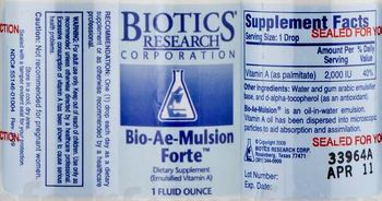 Biotics Research Corporation Bio-Ae-Mulsion Forte - supplement
