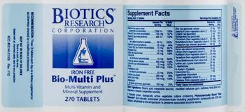 Biotics Research Corporation Bio-Multi Plus Iron Free - multivitamin and mineral supplement