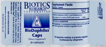 Biotics Research Corporation BioDophilus Caps - supplement