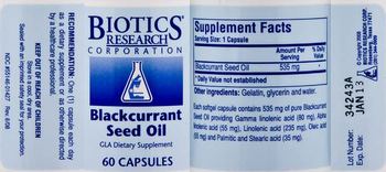 Biotics Research Corporation Blackcurrant Seed Oil - glsupplement