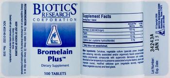 Biotics Research Corporation Bromelain Plus - supplement