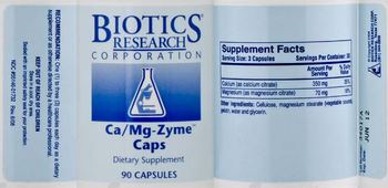 Biotics Research Corporation Ca/Mg-Zyme Caps - supplement