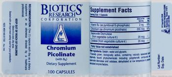 Biotics Research Corporation Chromium Picolinate (with B6) - supplement