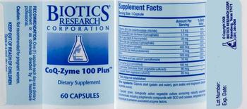 Biotics Research Corporation CoQ-Zyme 100 Plus - supplement
