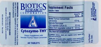 Biotics Research Corporation Cytozyme-THY - supplement