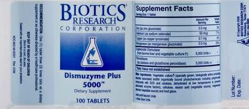 Biotics Research Corporation Dismuzyme Plus 5000 - supplement