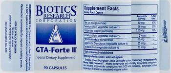 Biotics Research Corporation GTA-Forte ll - special supplement