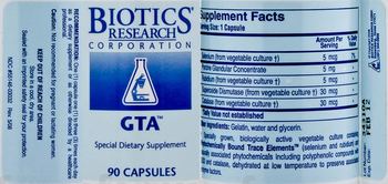 Biotics Research Corporation GTA - special supplement