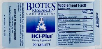 Biotics Research Corporation HCl-Plus - supplement