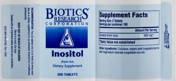 Biotics Research Corporation Inositol - supplement