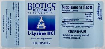 Biotics Research Corporation L-Lysine HCl - amino acid supplement