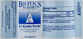 Biotics Research Corporation Li-Zyme Forte - special supplement