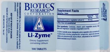 Biotics Research Corporation Li-Zyme - supplement