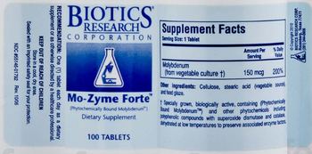 Biotics Research Corporation Mo-Zyme Forte - supplement