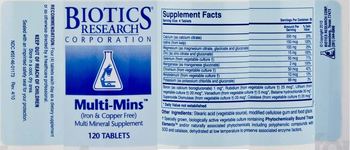 Biotics Research Corporation Multi-Mins (Iron & Copper Free) - multi mineral supplement