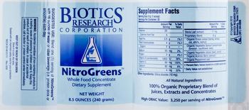Biotics Research Corporation NitroGreens Whole Food Concentrate - supplement