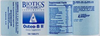 Biotics Research Corporation Osteo-B II - supplement