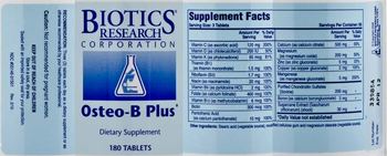 Biotics Research Corporation Osteo-B Plus - supplement