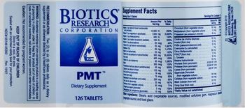Biotics Research Corporation PMT - supplement