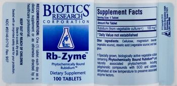 Biotics Research Corporation Rb-Zyme - supplement