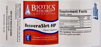 Biotics Research Corporation ResveraSirt-HP - supplement