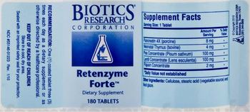 Biotics Research Corporation Retenzyme Forte - supplement